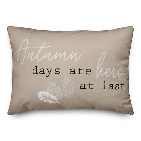 Brown Autumn Days At Last Throw Pillow